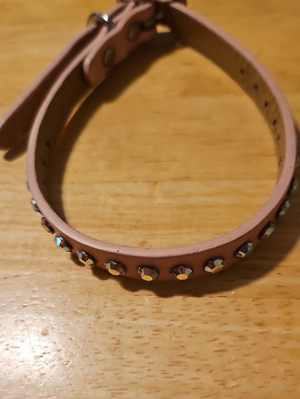 Pink Studded Leather Choker- Women Accessories